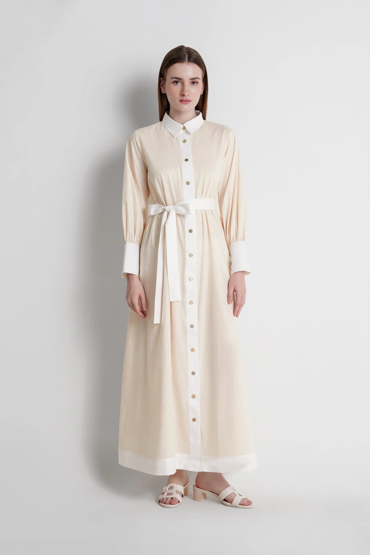 Leena Cotton Shirt Dress - Ivory