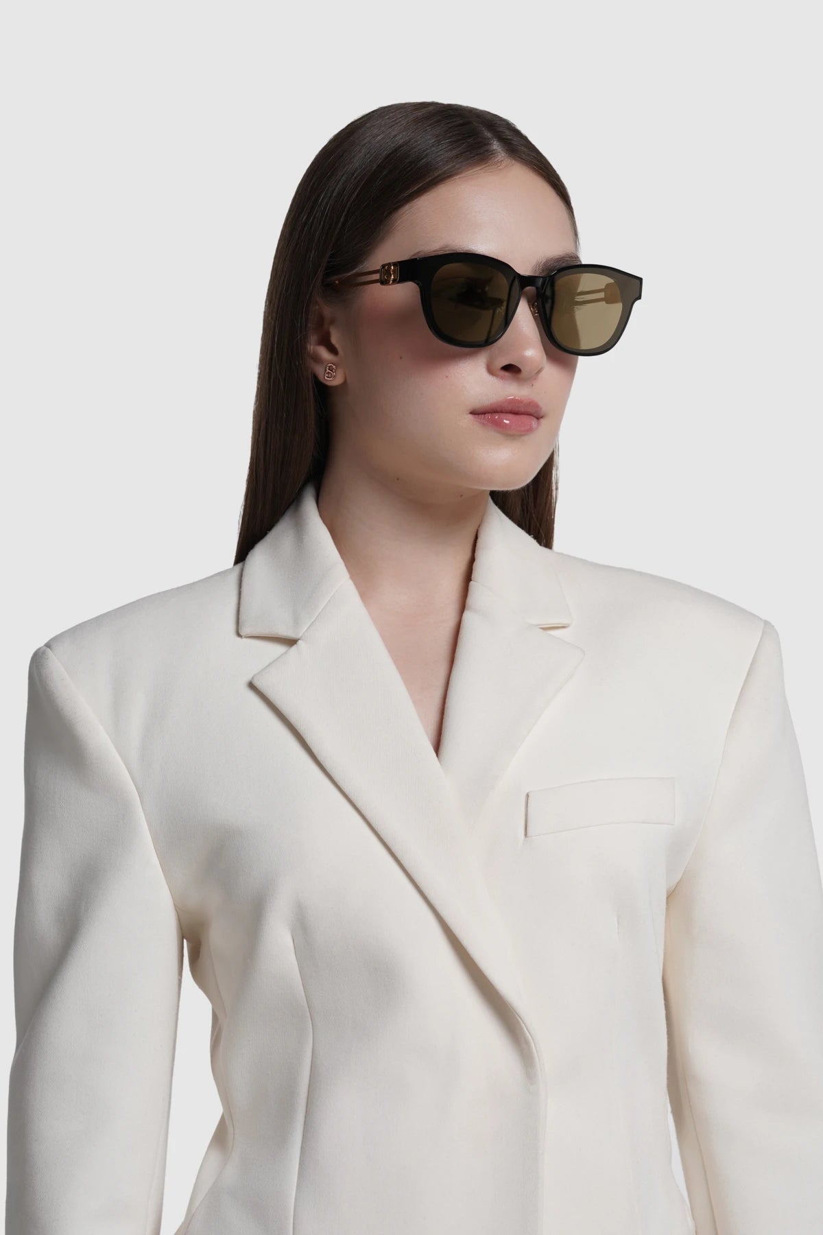 luca sunglasses in bronze by buttonscarves worn