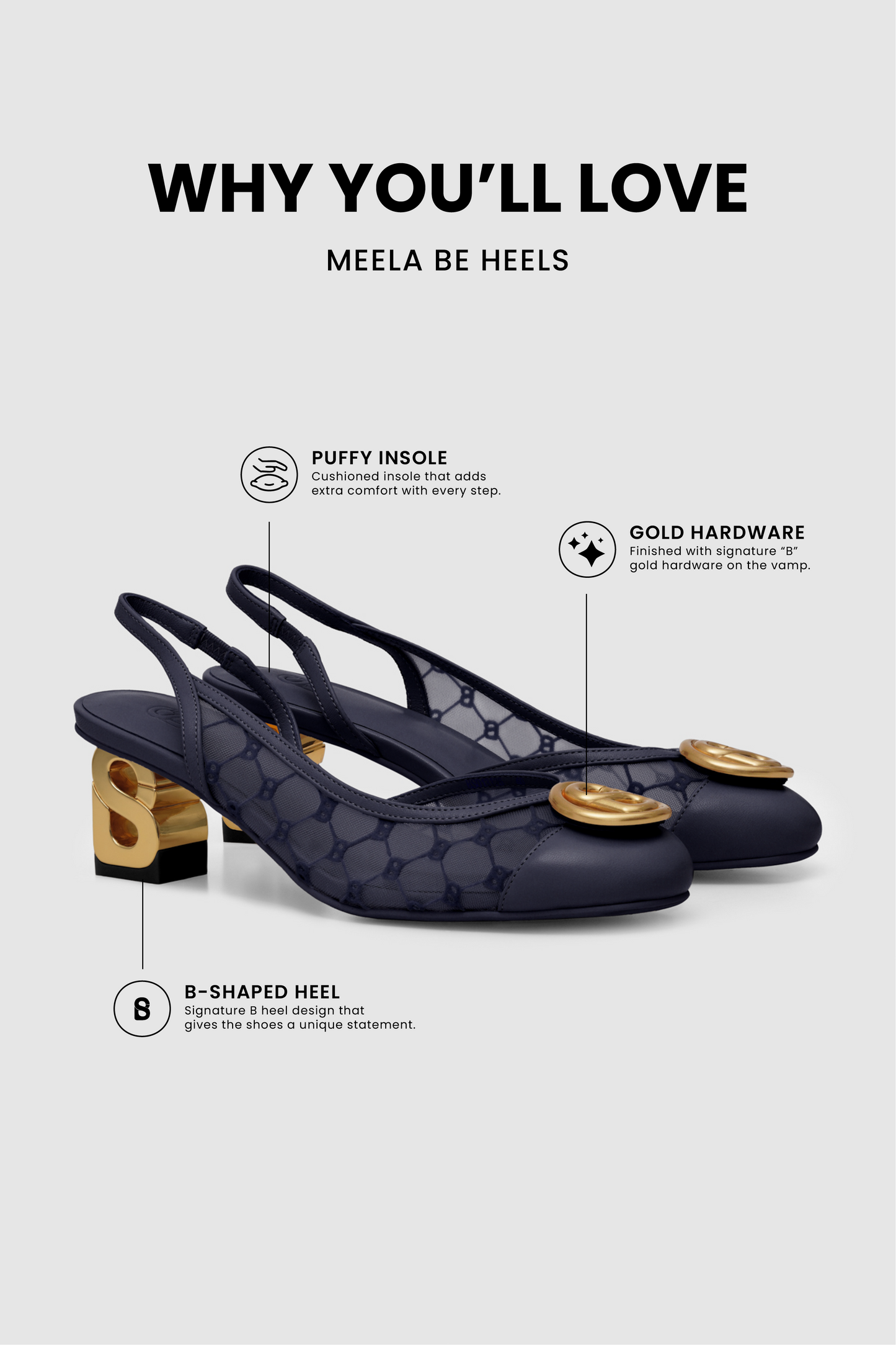 Meela Be Heels - Navy