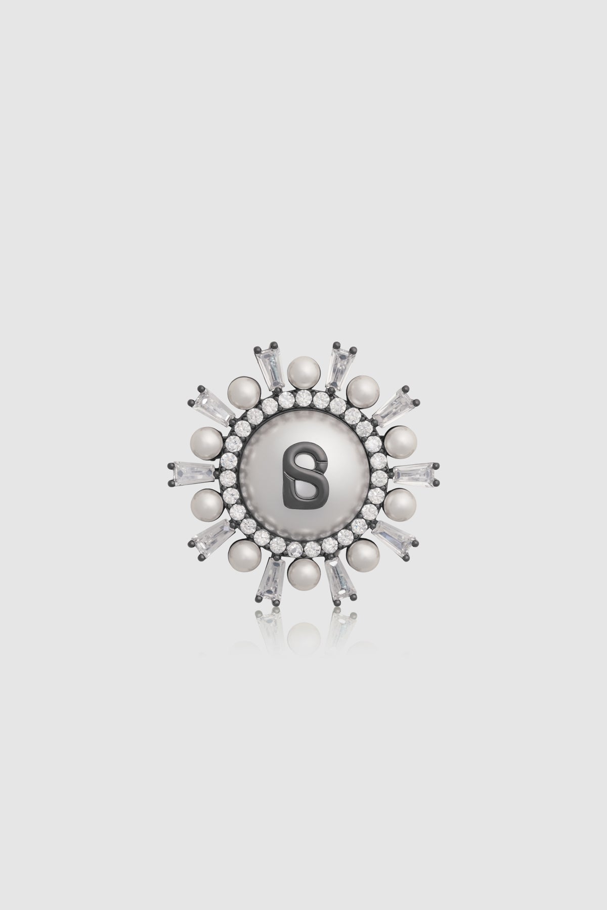 Mirea Petite Brooch - Hematite