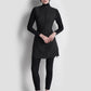 mona signature swimsuit in black by buttonscarves front view