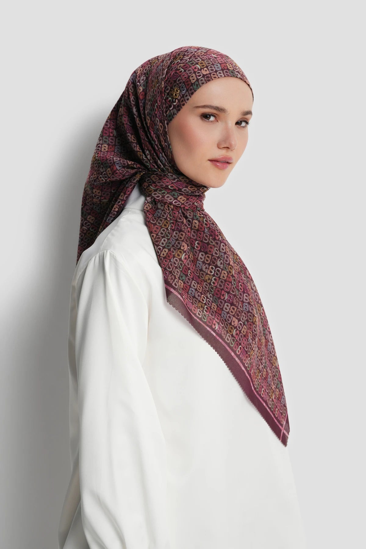 Nagita Tie Back Square - Plum