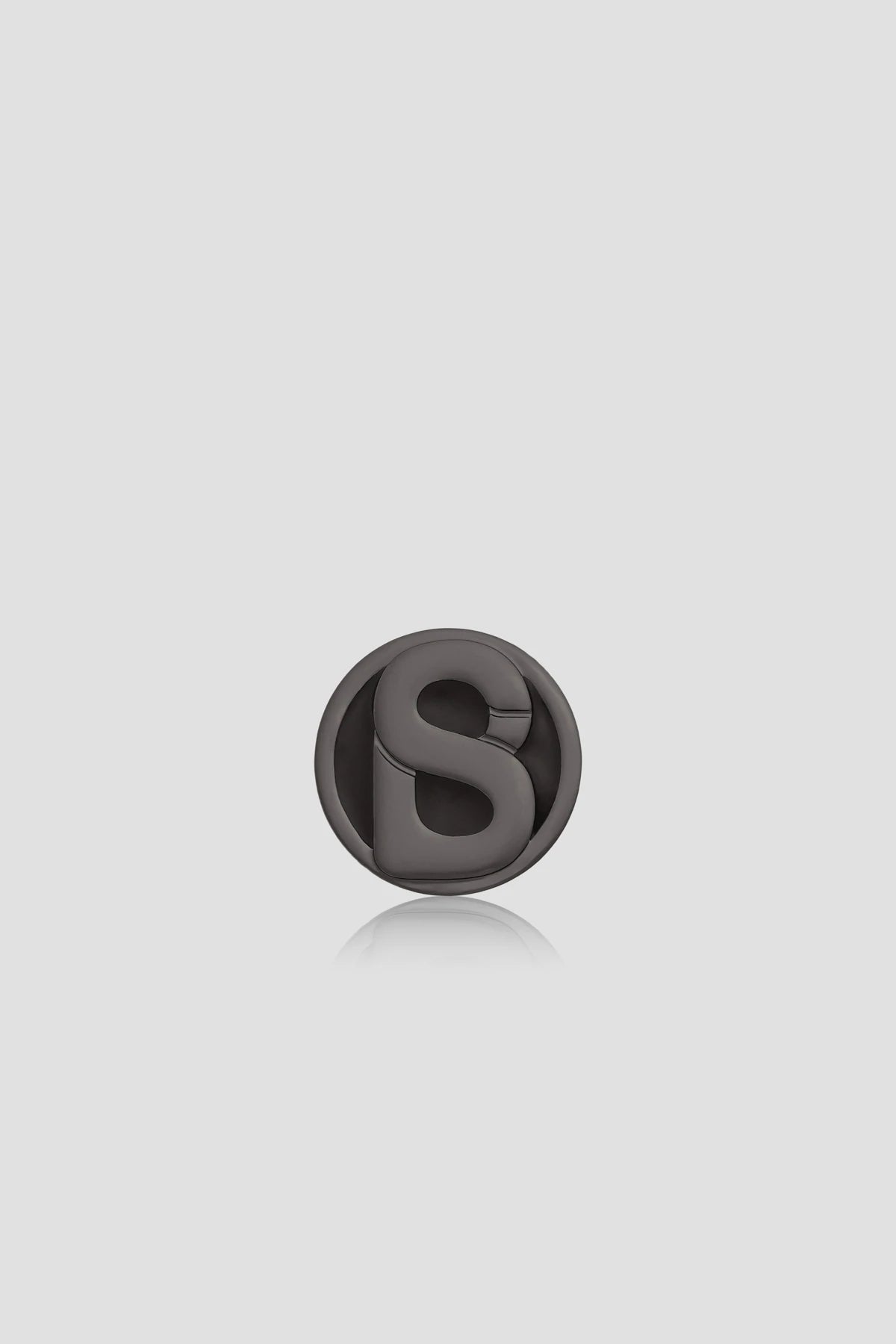 Round Pin Brooch 03 - Black Hematite