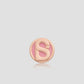 round pin brooch 03 in pink rose gold by buttonscarves front view