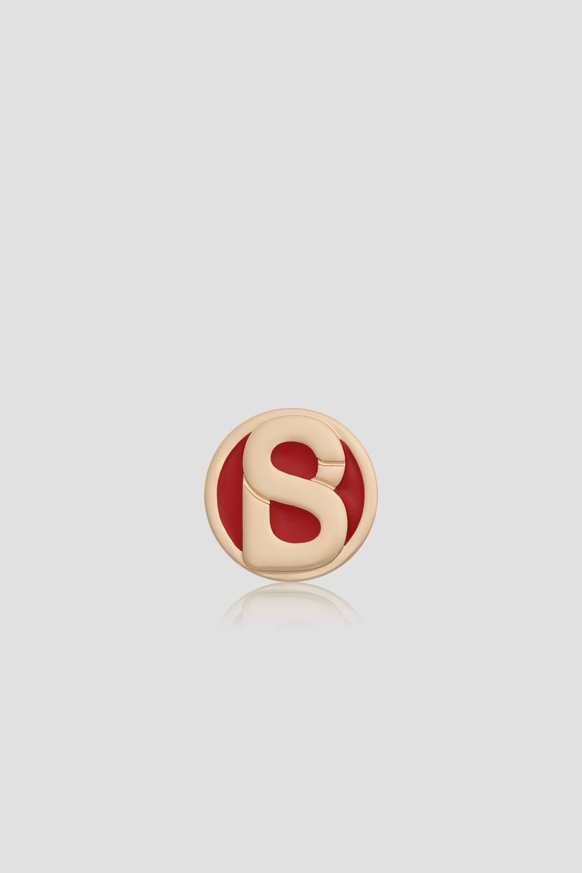 round pin brooch 03 in red gold by buttonscarves front view