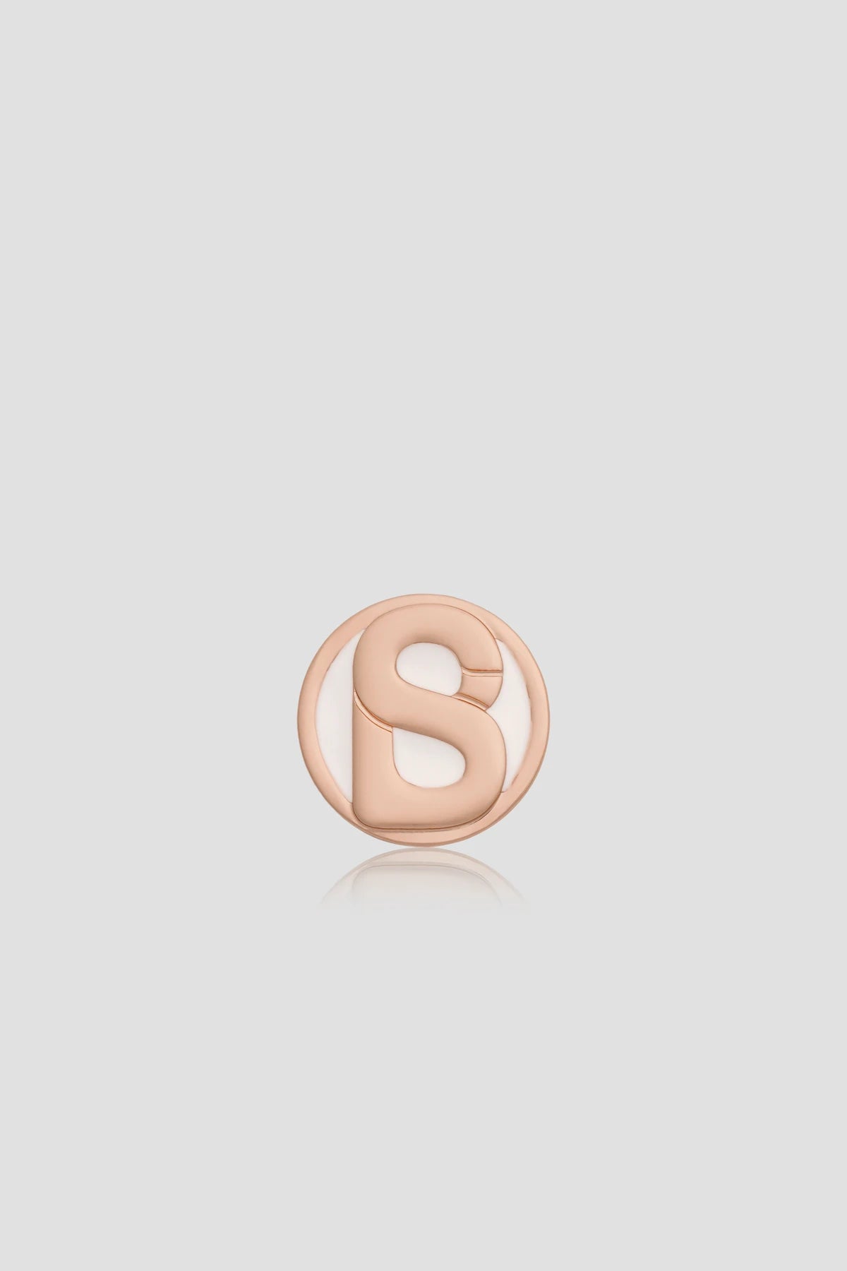 round pin brooch 03 in white rose gold by buttonscarves front view