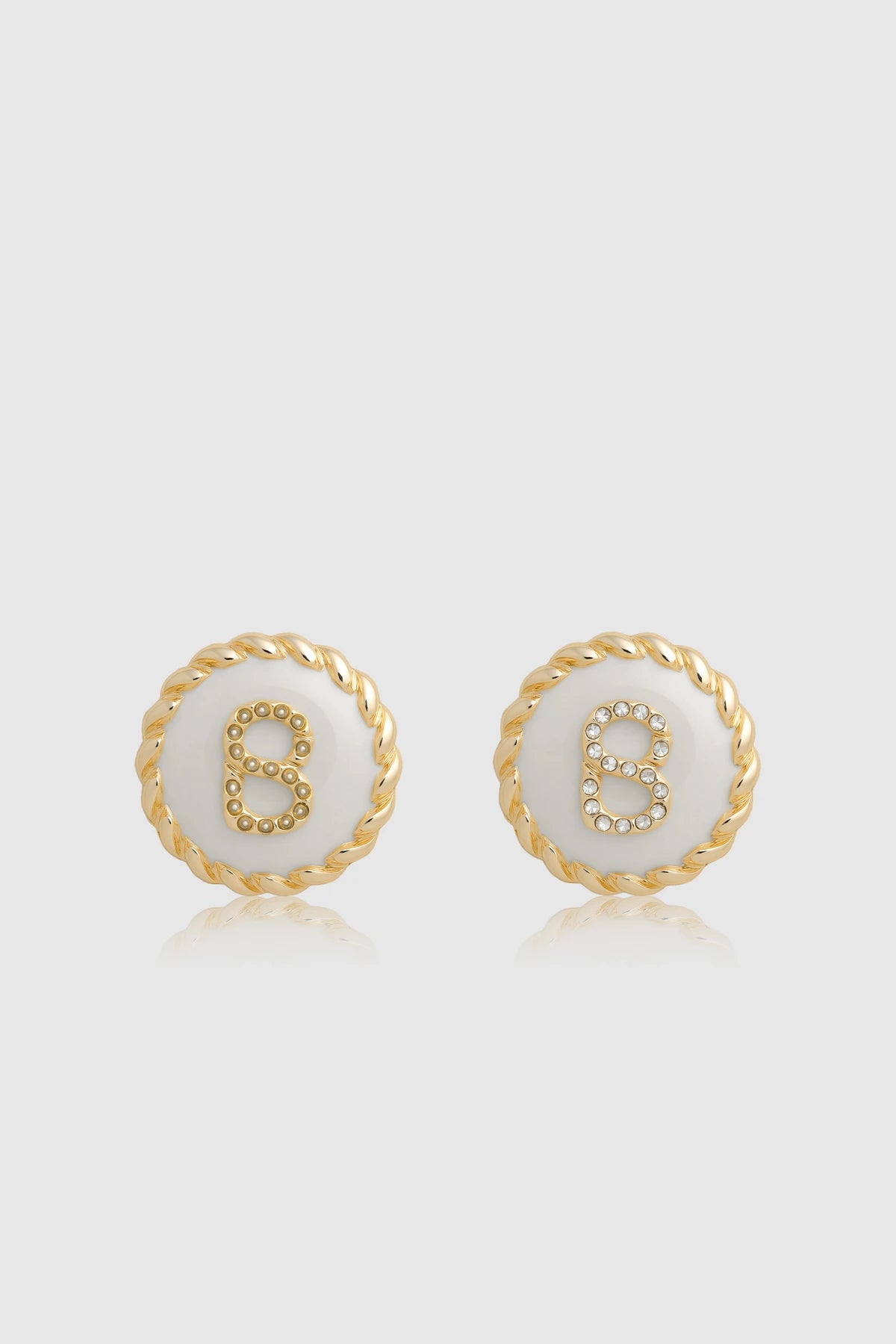 Round Pin Brooch Package 07 - Gold White