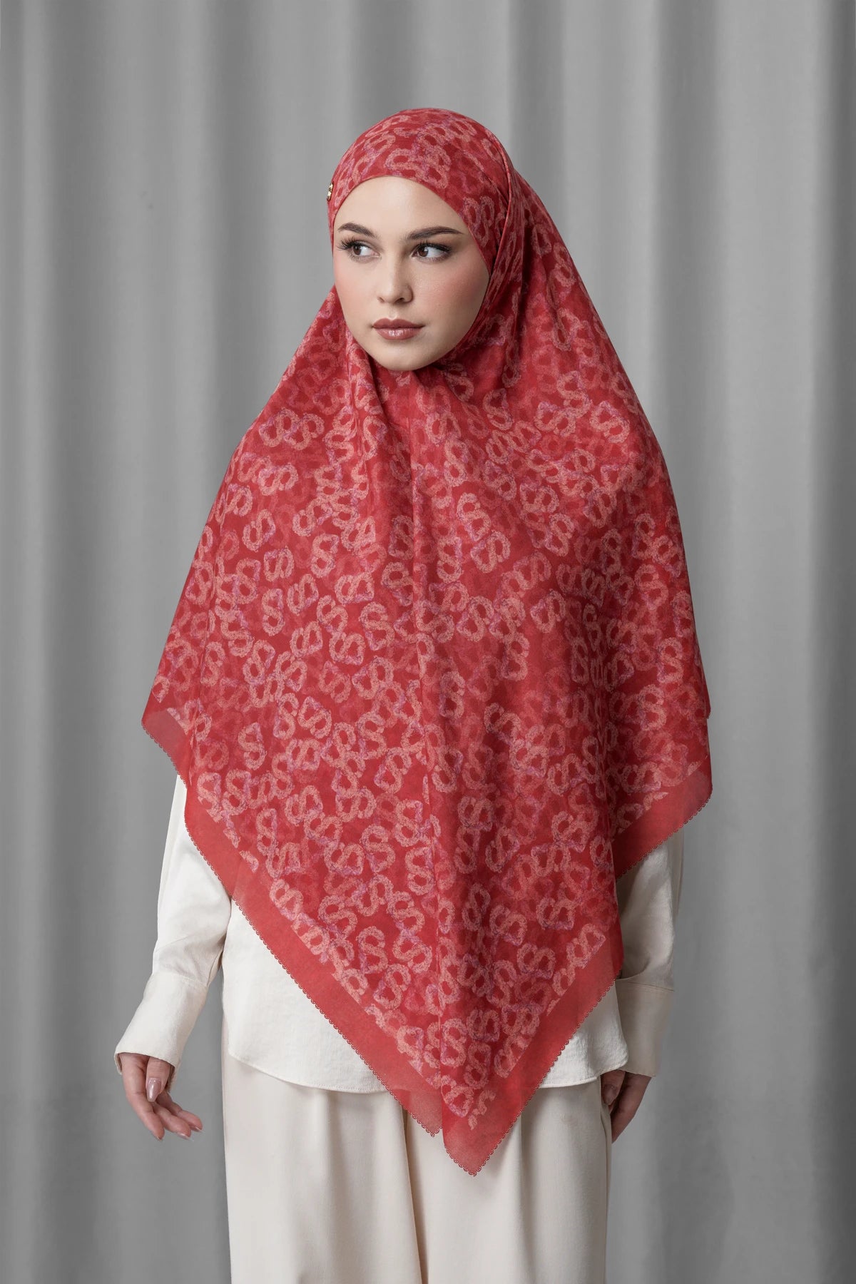 Samla de Fleur Tie Back Square - Brick Red
