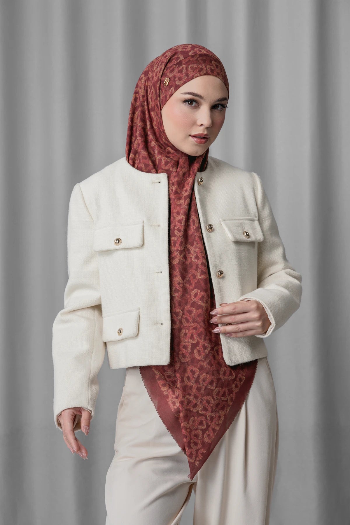 Samla de Fleur Tie Back Square - Red Mahogany