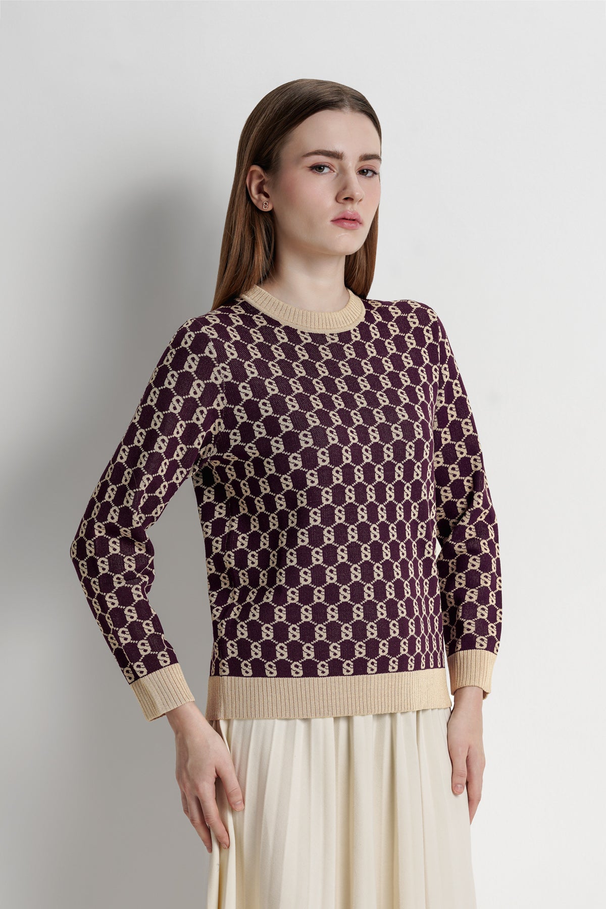 Signature Monogram Sweatshirt - Dark Plum