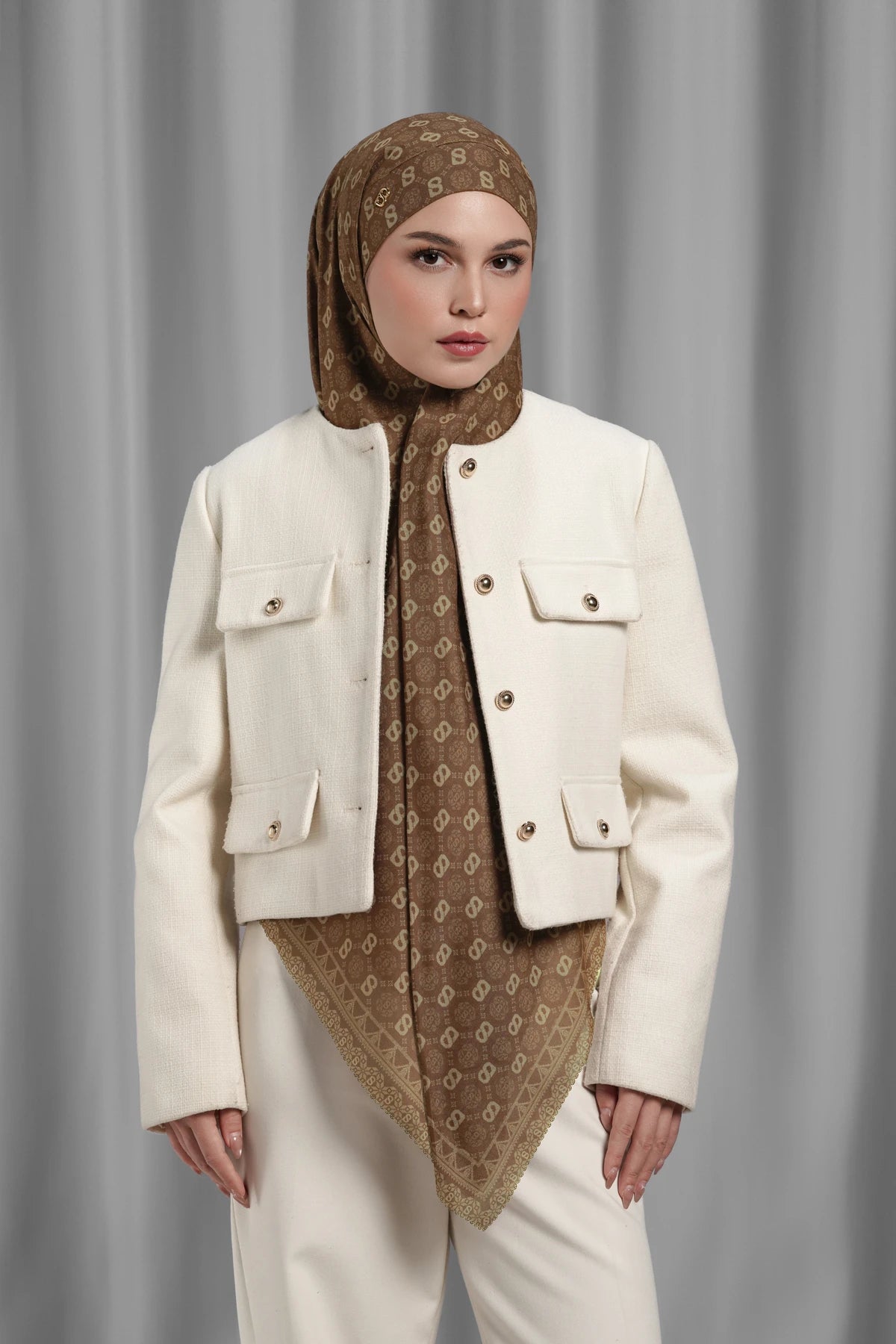 Songket Tie Back Square - Cinnamon
