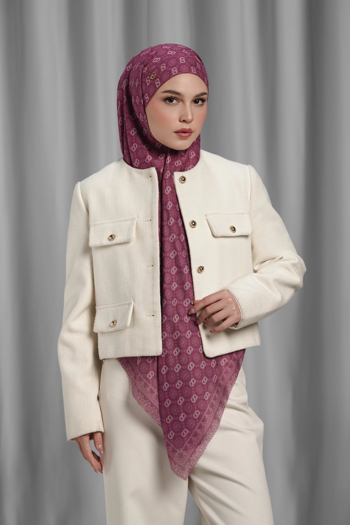 Songket Tie Back Square - Orchid