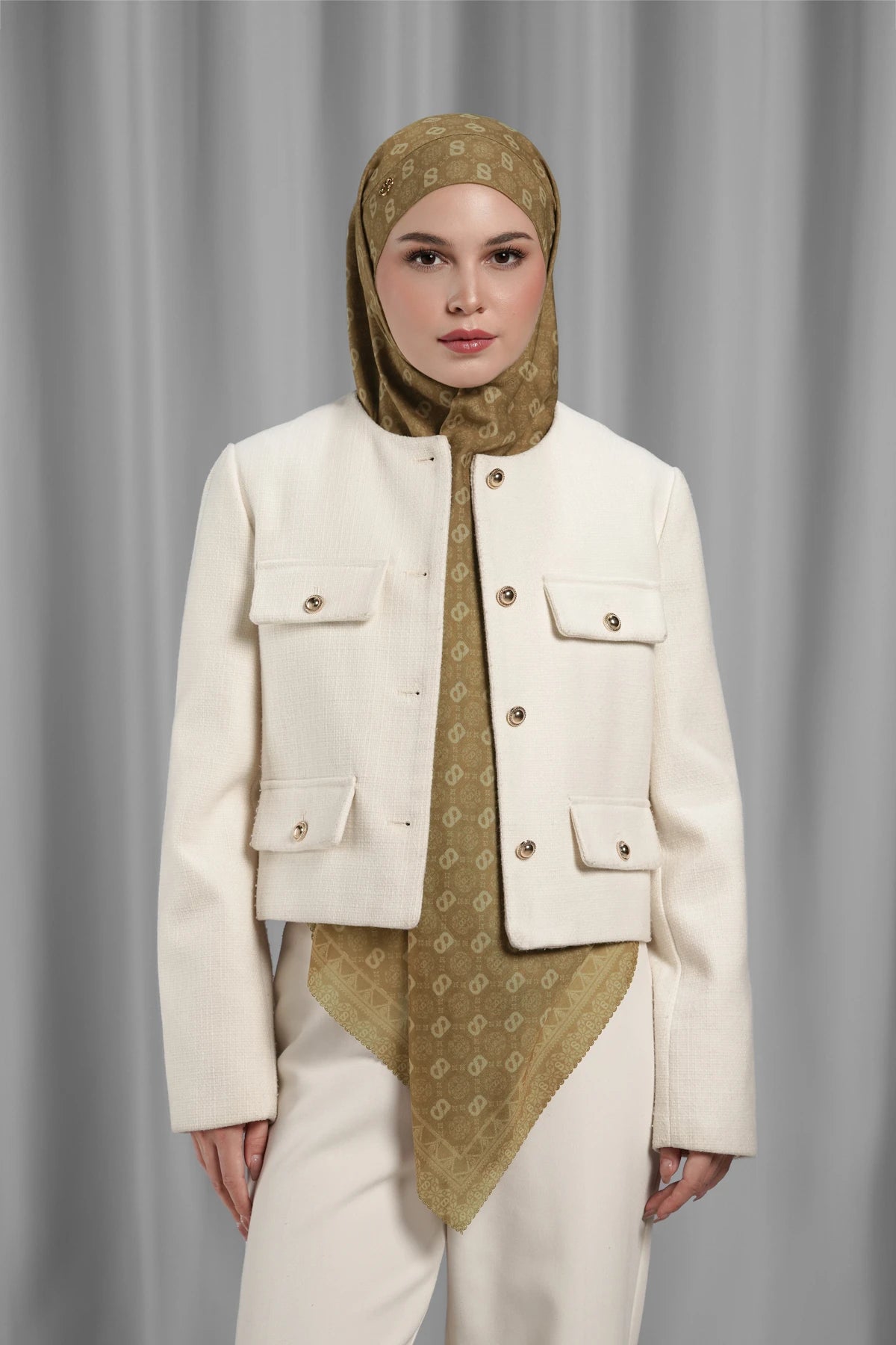 Songket Tie Back Square - Peanut