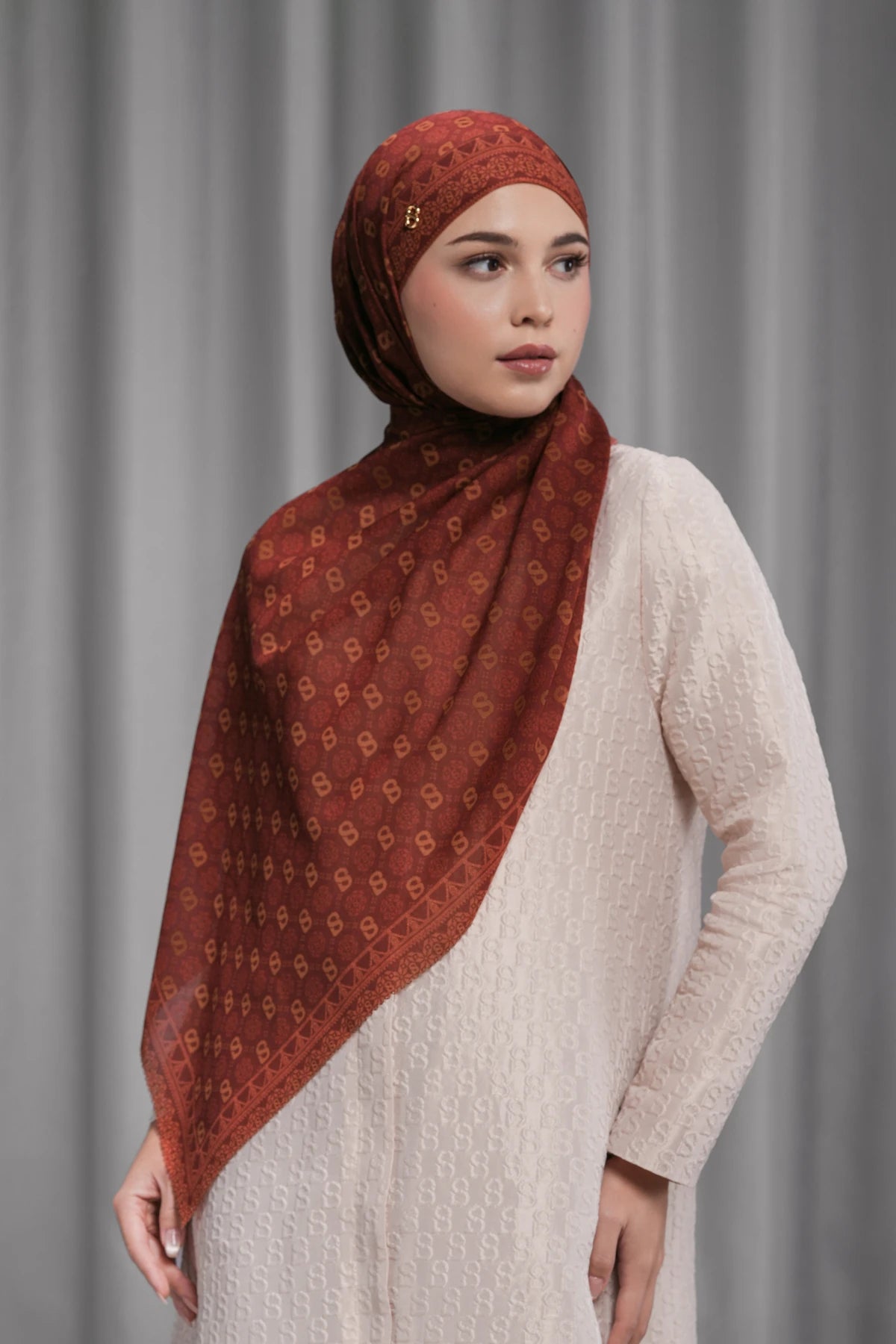 Songket Tie Back Shawl - Lychee