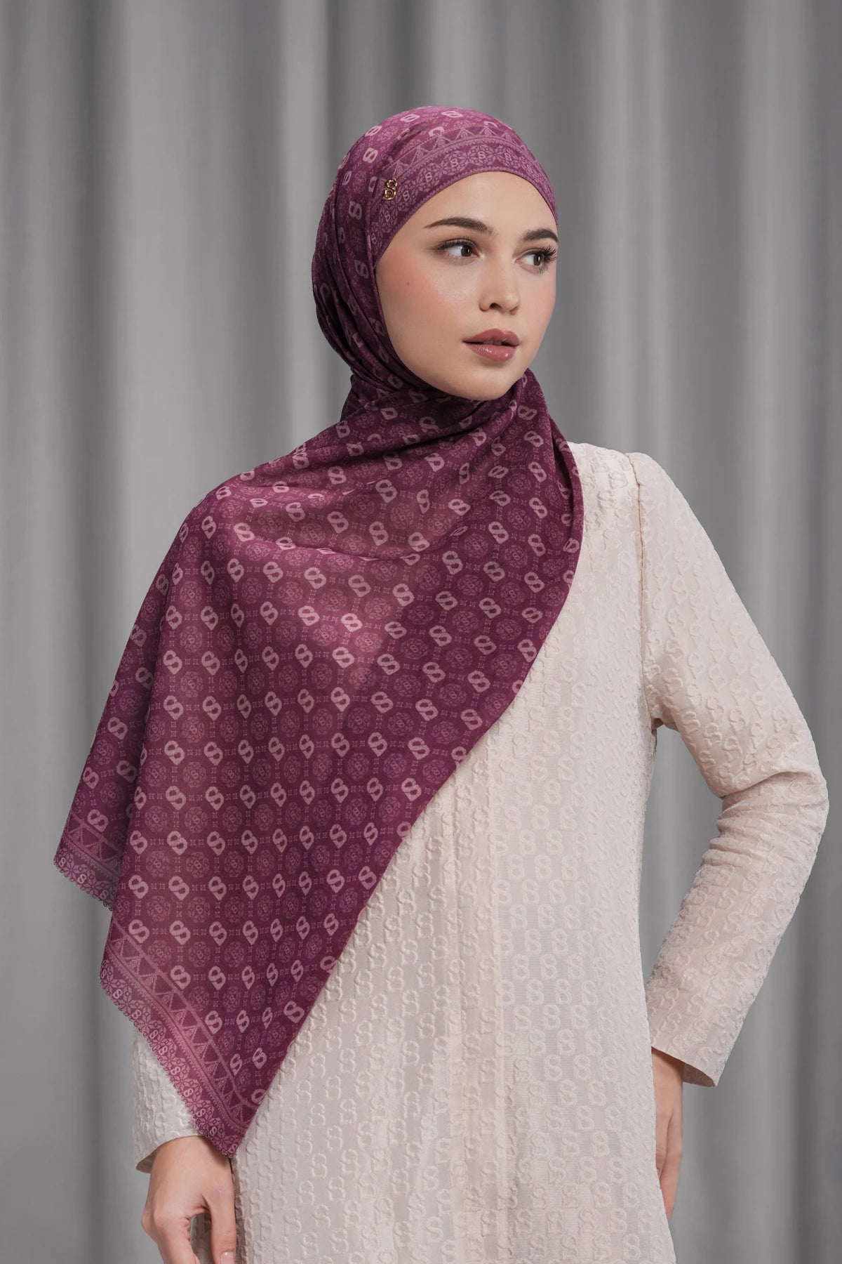 Songket Tie Back Shawl - Orchid