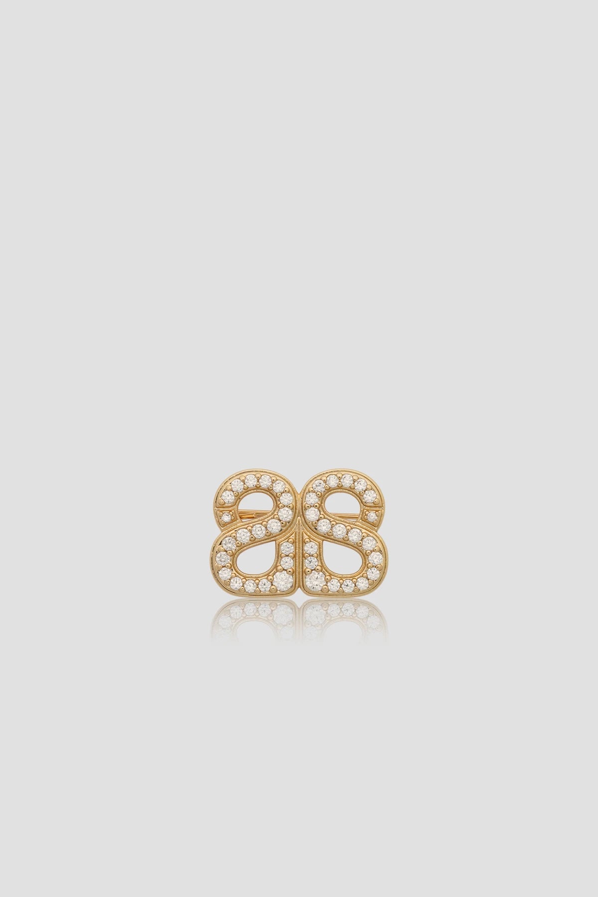 Twin Crystal Petite Brooch - Gold