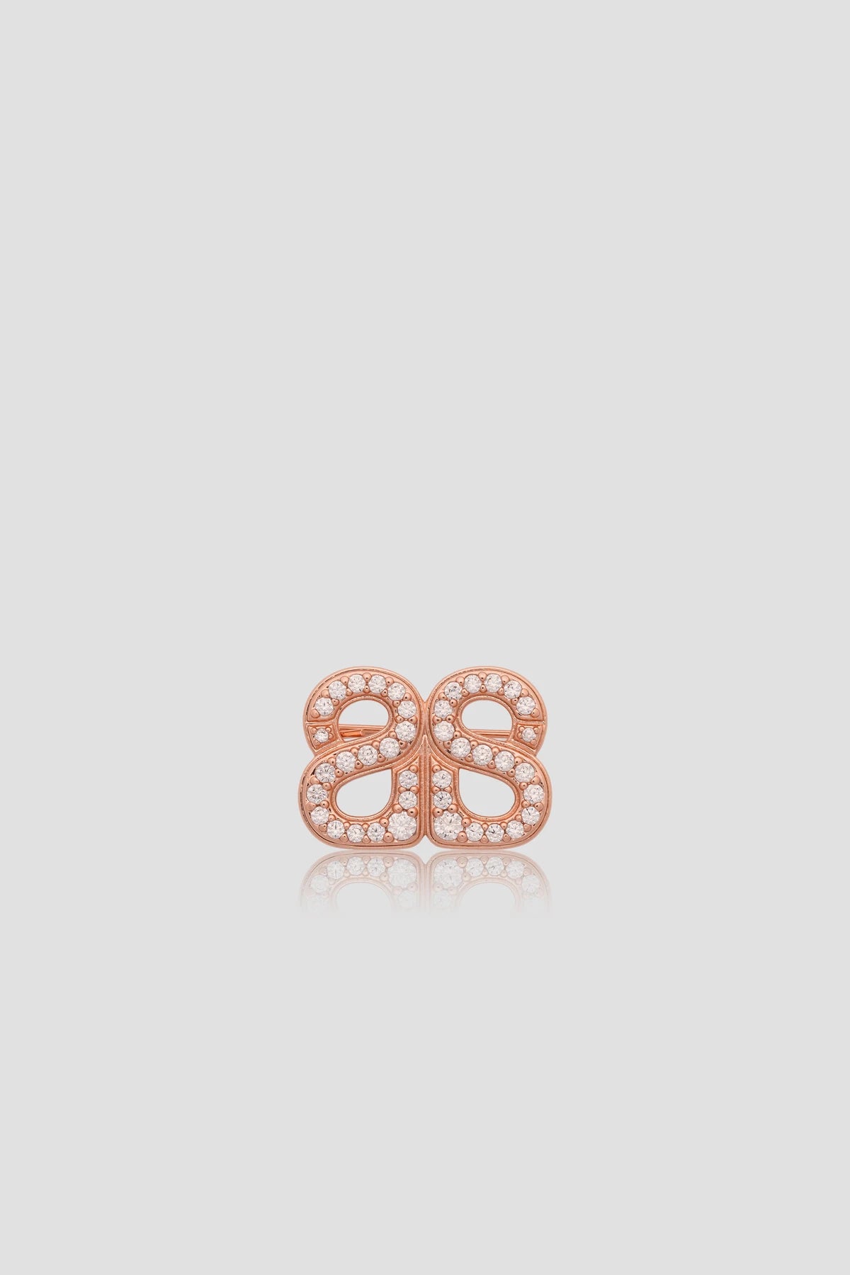 Twin Crystal Petite Brooch - Rose Gold