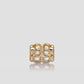 Twin Crystal Ring Brooch - Gold