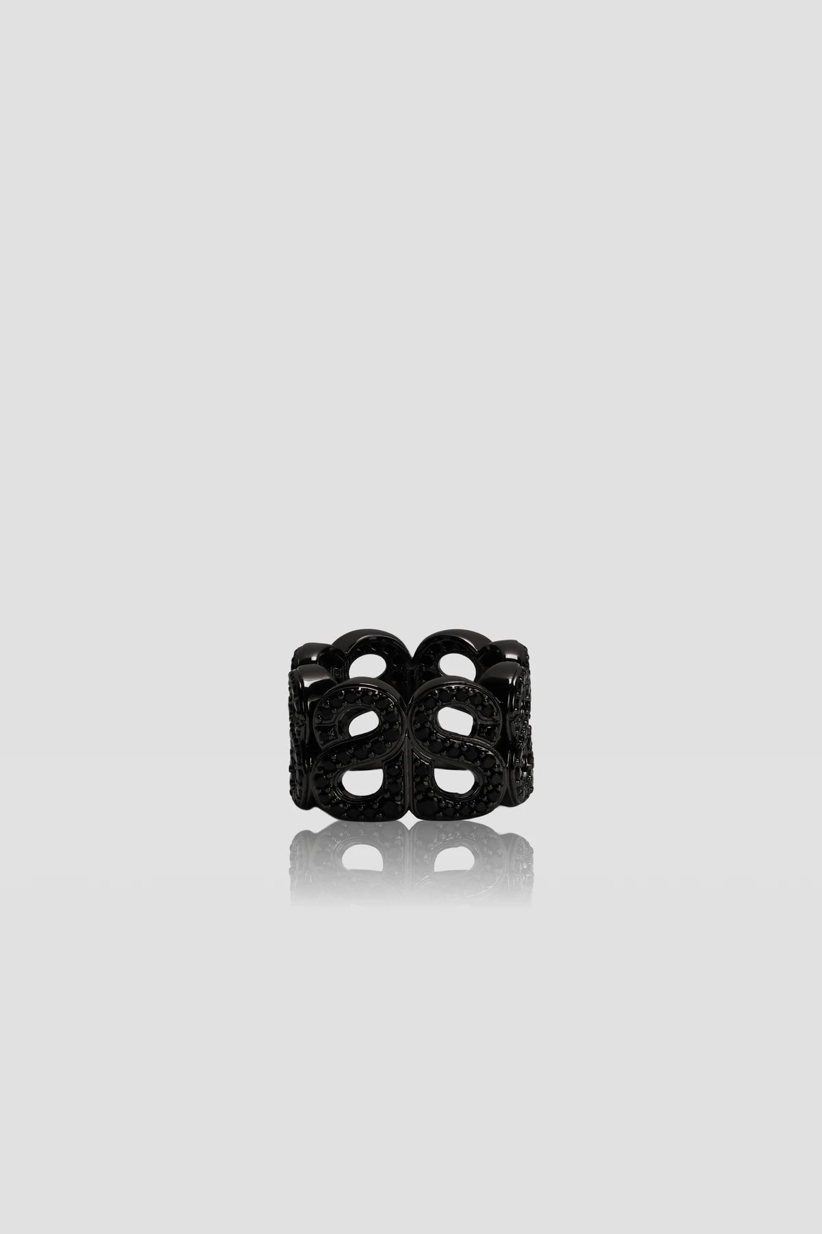 Twin Crystal Ring Brooch - Hematite