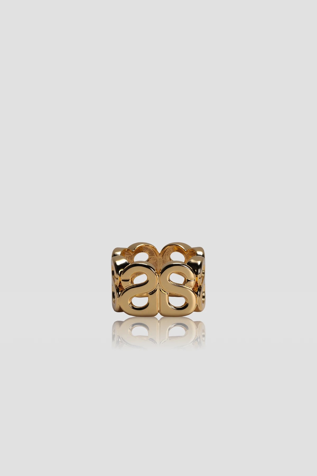 Twin Ring Brooch - Gold