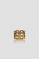 twin ring brooch in gold by buttonscarves front view