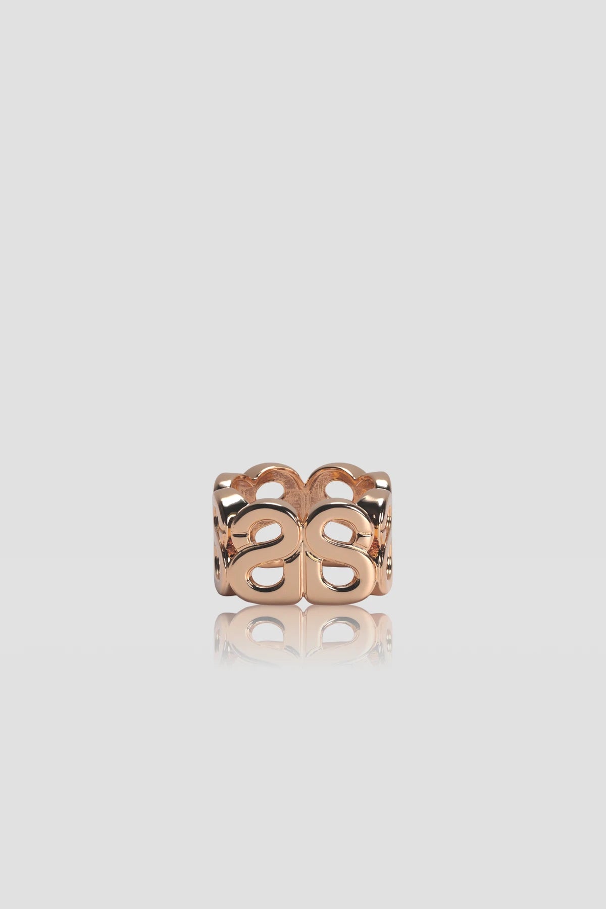 Twin Ring Brooch - Rose Gold