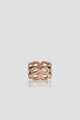 twin ring brooch in rose gold by buttonscarves front view