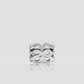 Twin Ring Brooch - Silver