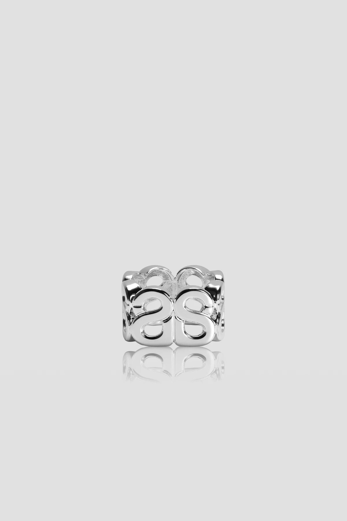 Twin Ring Brooch - Silver