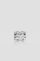 twin ring brooch in silver by buttonscarves front view