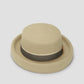 vera hat in beige by buttonscarves back view