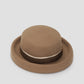 vera hat in mocha by buttonscarves back view