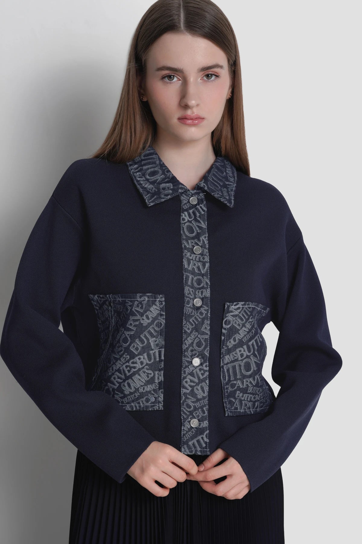 Waves Monogram Knit - Blue