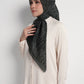 waves monogram printed square scarf in caviar by buttonscarves side view