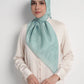 waves monogram printed square scarf in turquoise by buttonscarves front view