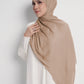 yura shawl in nougat by buttonscarves front view