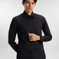 everyday men embroidery long sleeve shirt in black by buttonscarves front view