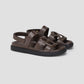 kefi strap slingback sandal in ciocolato by buttonscarves side view