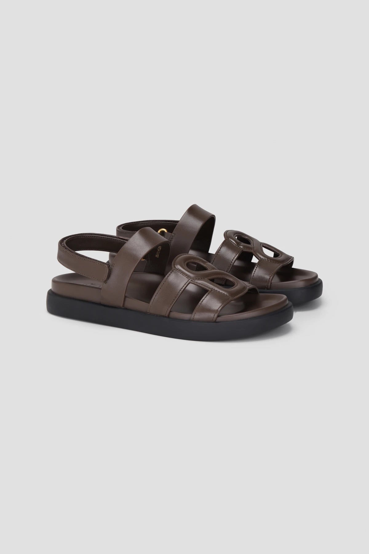 kefi strap slingback sandal in ciocolato by buttonscarves side view