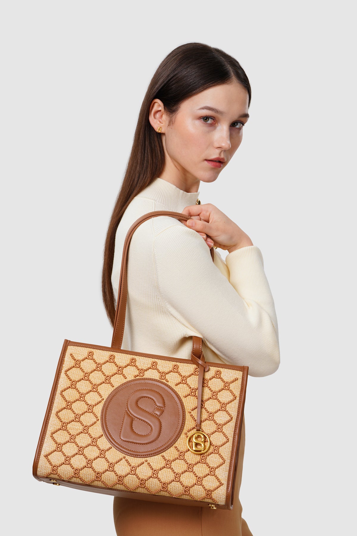 Beverly Aaliya Tote Bag Small - Brown