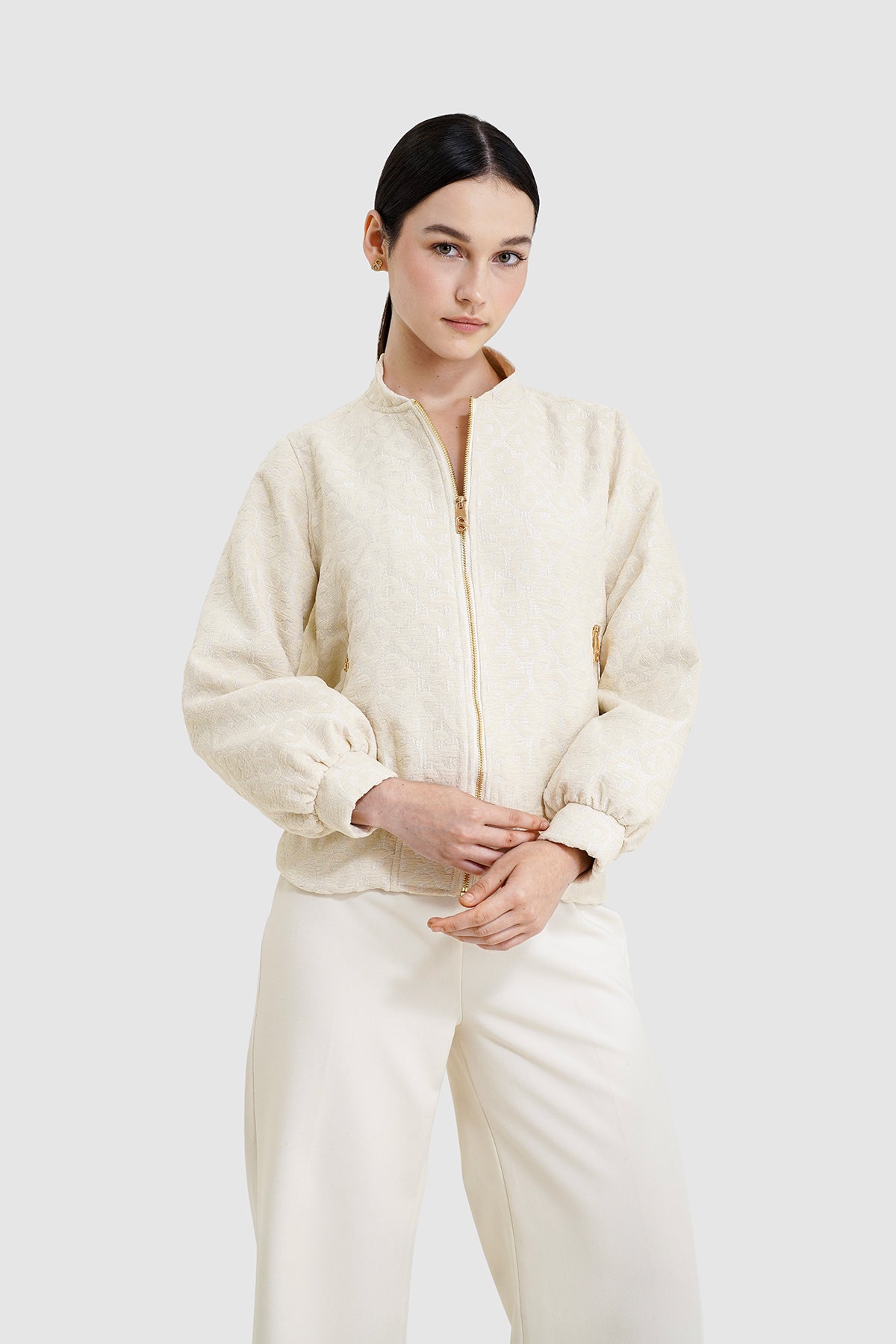 Denna Tapis Jacquard Jacket - Ivory