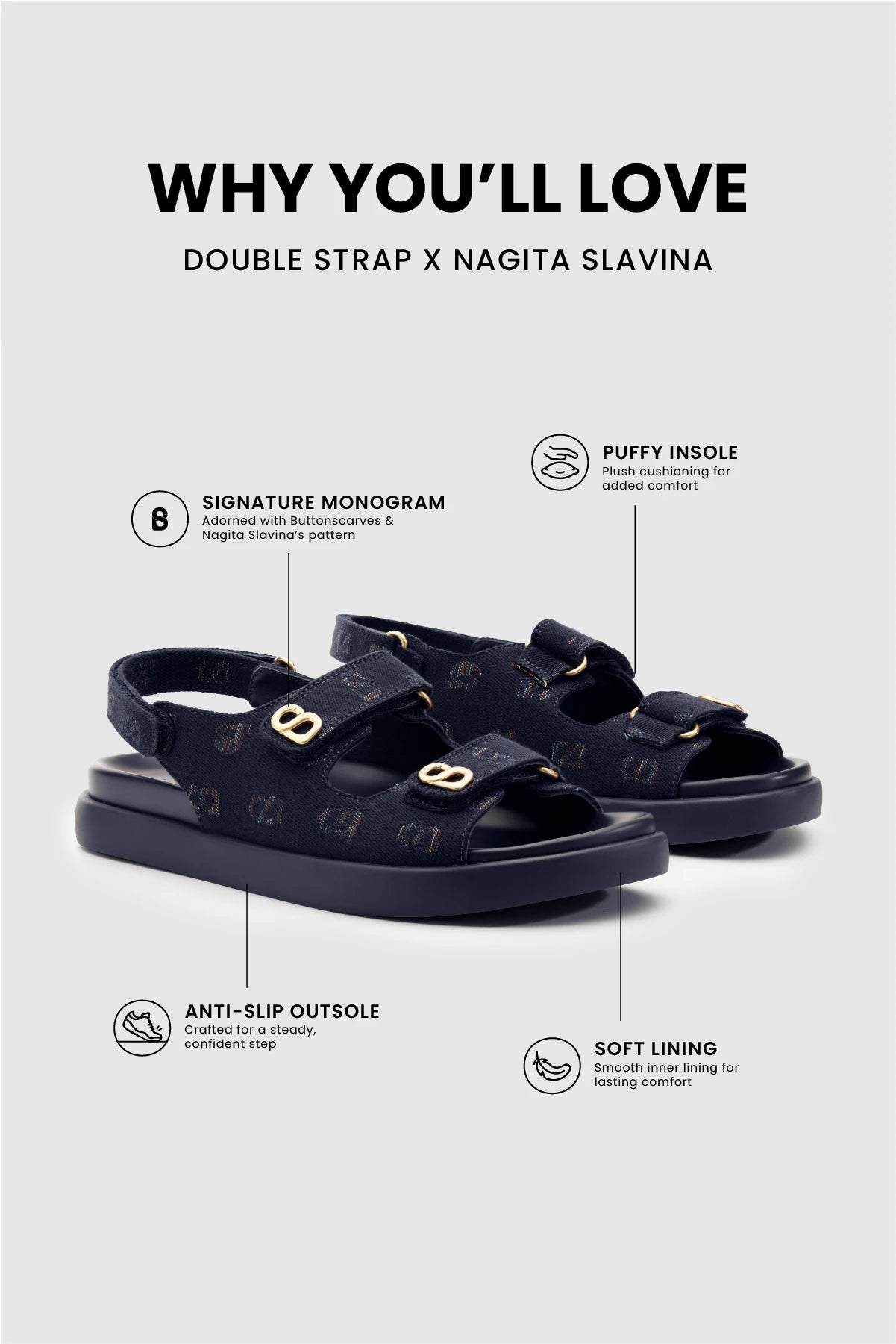 Double Strap - Navy