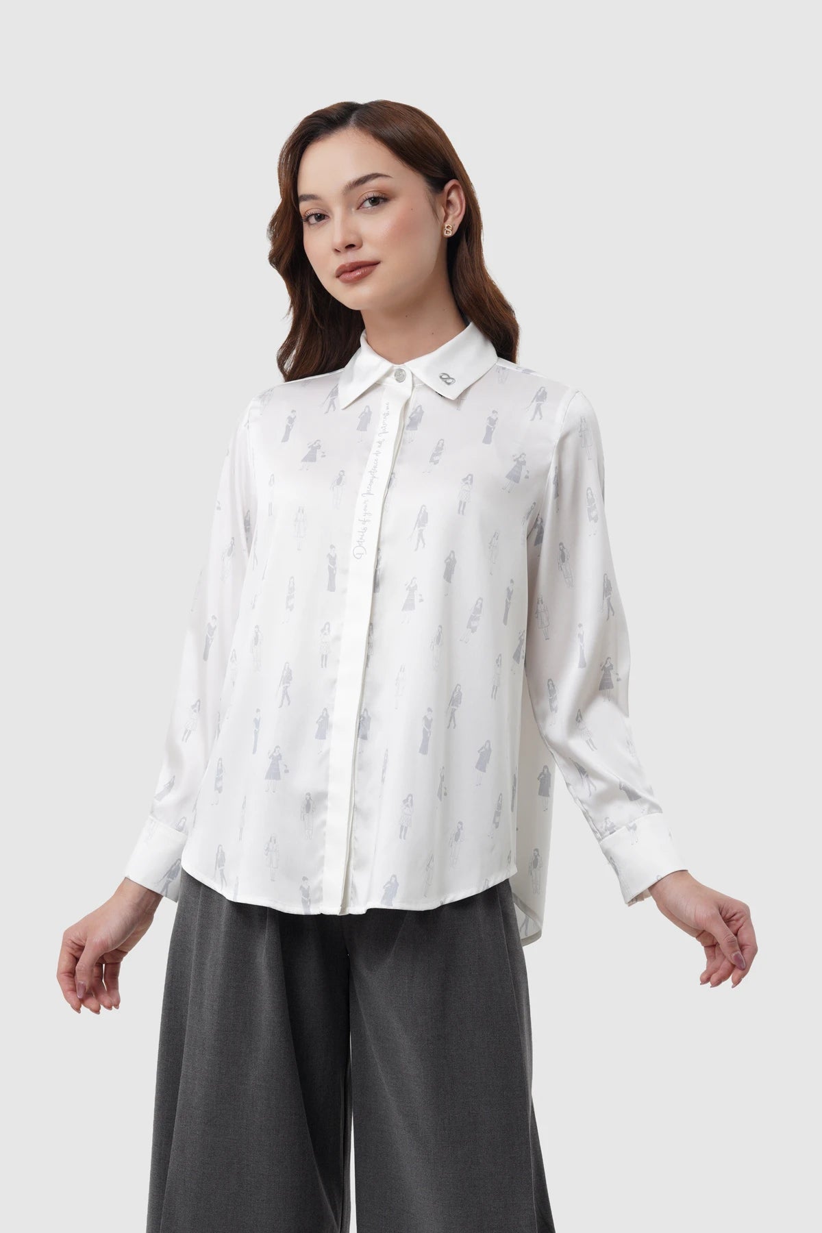 The Editor Satin Shirt - White