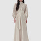 Signature Jacquard Printed Dress - Beige
