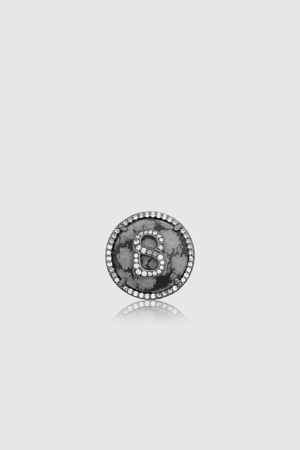 Liora Pin Brooch - Hematite Marble