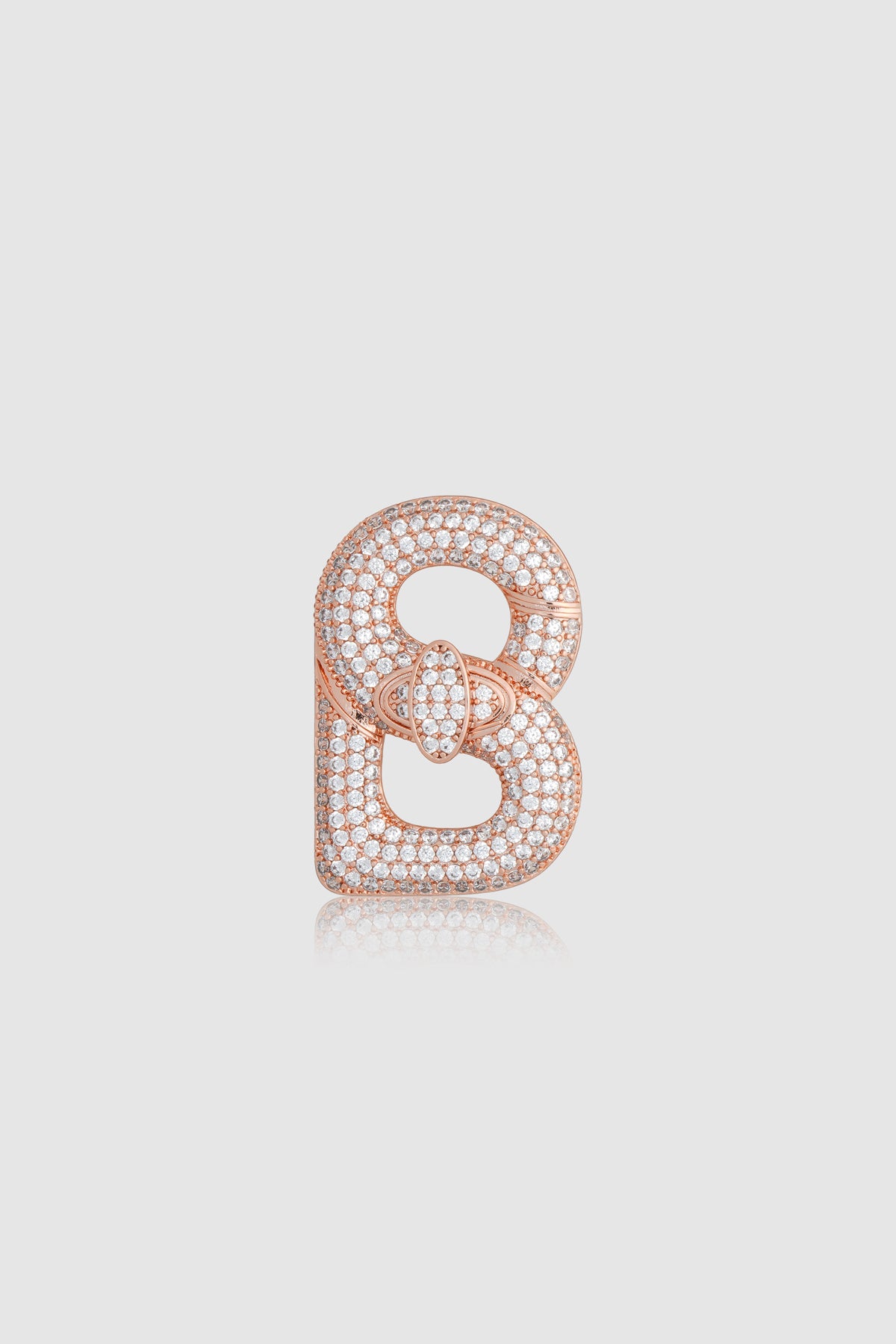 Alma Twist Crystal Brooch - Rose Gold