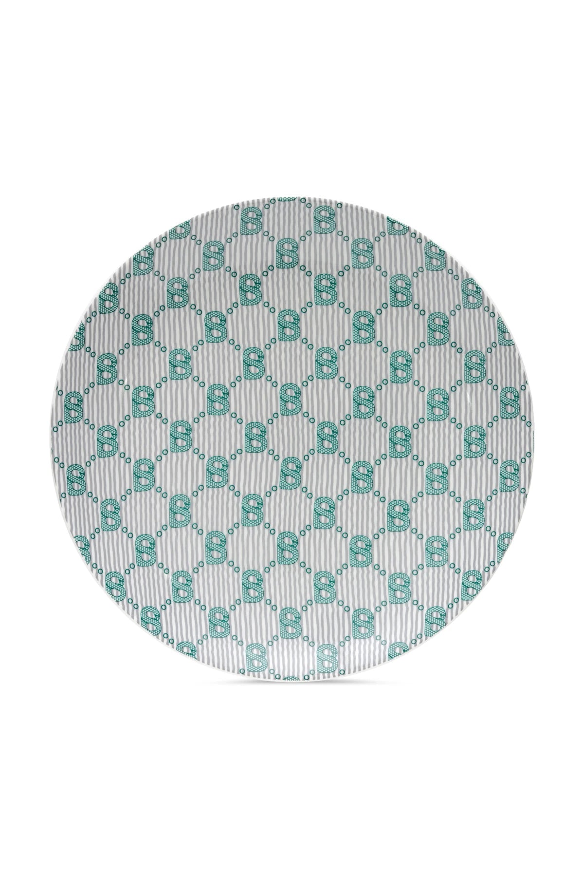 Beverly Monogram Dinner Plate - Teal