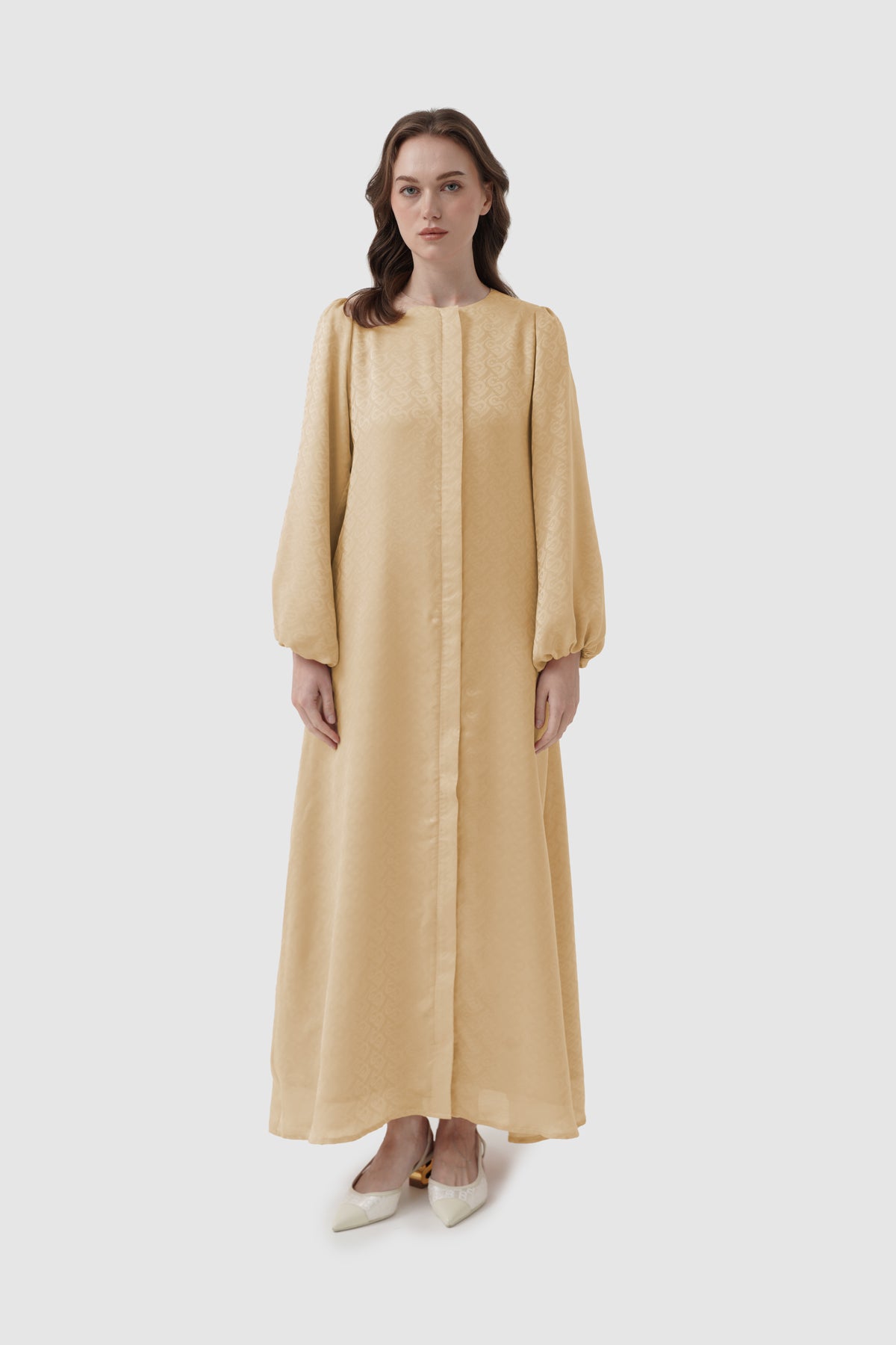 Noura Puff Dress - Pebble