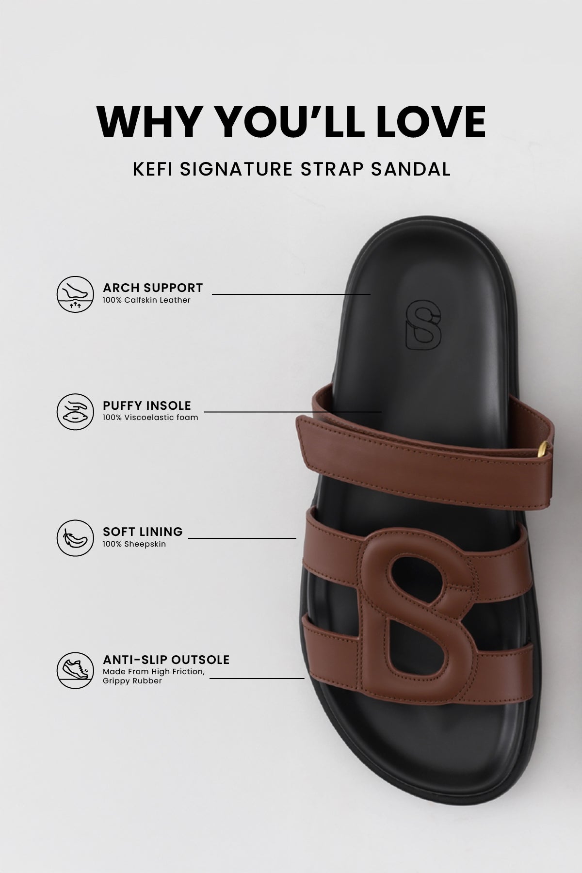 Kefi Signature Strap Sandal - Woody