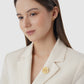 Petite Crystal Round Brooch - Gold
